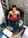 Dreampod Ice Bath Barrel Cold Plunge with Chiller , man in ice bath