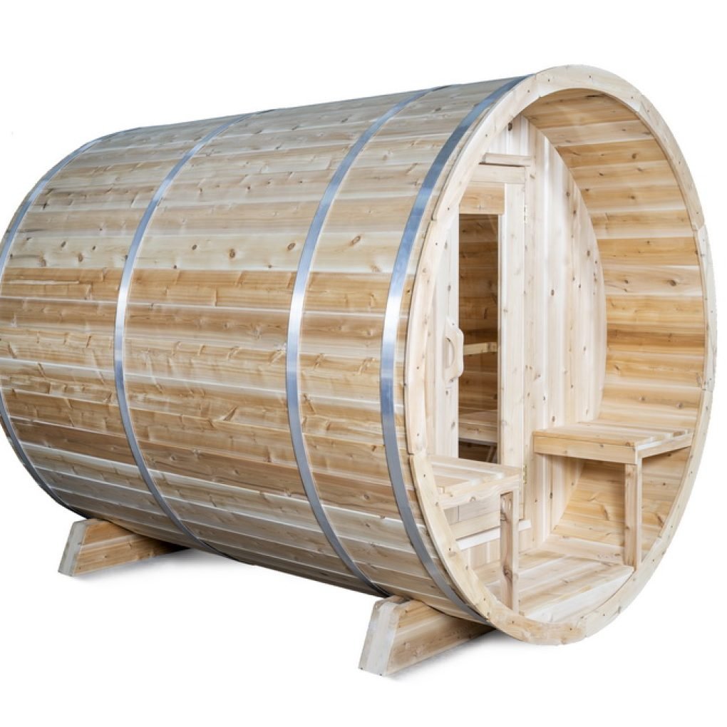 CT Serenity Cedar Barrel Sauna CTC2245W outside bands