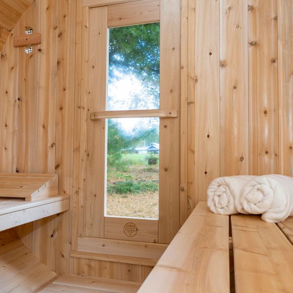 CT Serenity Cedar Barrel Sauna CTC2245W Inside window