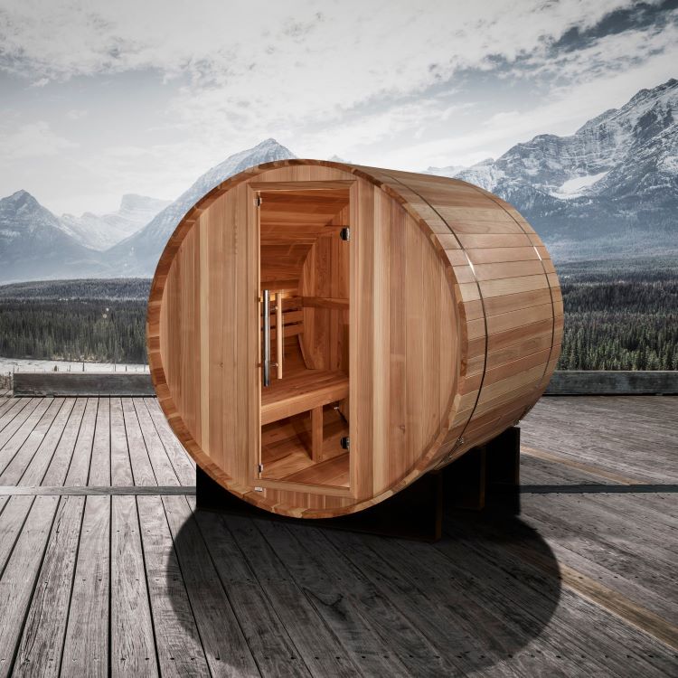 Golden Designs "St. Moritz" 2 Person Barrel Steam Sauna with Pacific Cedar Wood