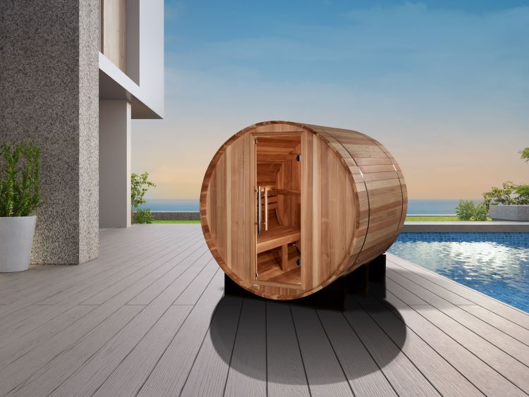 Golden Designs "St. Moritz" 2 Person Barrel Steam Sauna with Pacific Cedar Wood