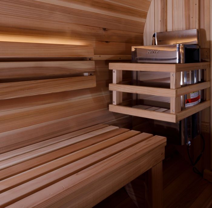 Golden Designs "Zurich" 4 Person Barrel Sauna with harvia  electric heater